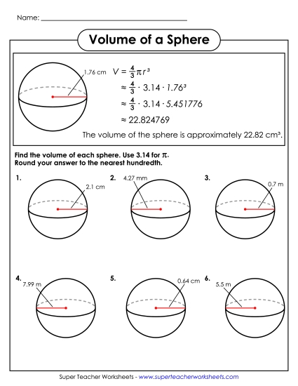 Level: Advanced - Volume of a Sphere  With Example (Advanced)
