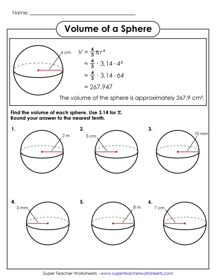 Level: Basic - Volume of a Sphere  With Example (Basic)