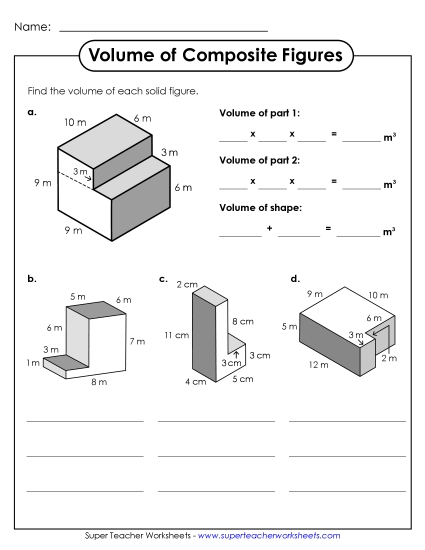 Basic: All Lengths Given Single, Whole Number Lengths - Volume of Composite Figures (Basic) Basic: All Lengths Given Single, Whole Number Lengths - Volume of Composite Figures (Basic)