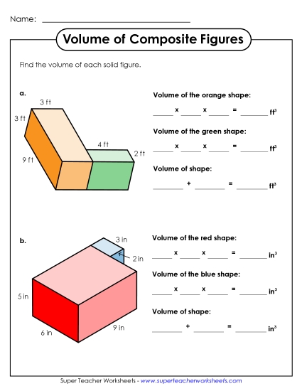 Basic: All Lengths Given Single, Whole Number Lengths - Volume of Composite Figures: Two Shapes (Basic) Basic: All Lengths Given Single, Whole Number Lengths - Volume of Composite Figures: Two Shapes (Basic)