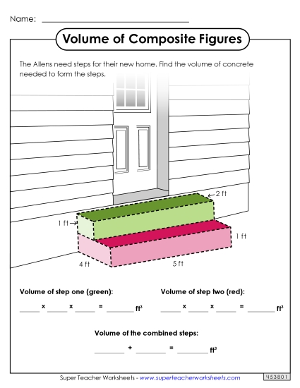 Basic: All Lengths Given Single, Whole Number Lengths - Volume of Composite Figures: Word Problem (Basic) Basic: All Lengths Given Single, Whole Number Lengths - Volume of Composite Figures: Word Problem (Basic)