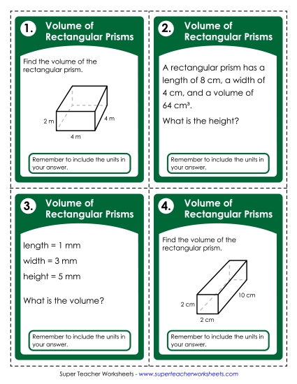 Volume of Rectangular Prisms (Basic Level) Volume of Rectangular Prisms (Basic Level)