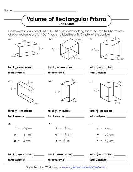Volume of Rectangular Prisms (Advanced: Decimals and Fractions) - Volume of Rectangular Prisms (Unit Cubes) Volume of Rectangular Prisms (Advanced: Decimals and Fractions) - Volume of Rectangular Prisms (Unit Cubes)