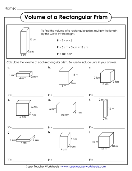Volume of Rectangular Prisms - Volume - Rectangular Prisms 2