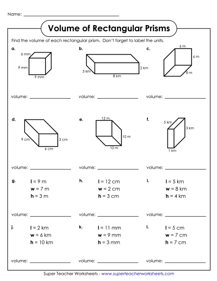 Volume of Rectangular Prisms - Volume - Rectangular Prisms