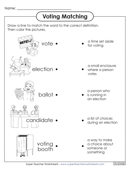 Worksheets - Voting Matching - 1 (Basic) Worksheets - Voting Matching - 1 (Basic)