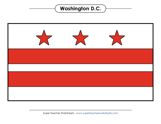 Flag and Seal - Washington, D.C. Flag (Full Color)