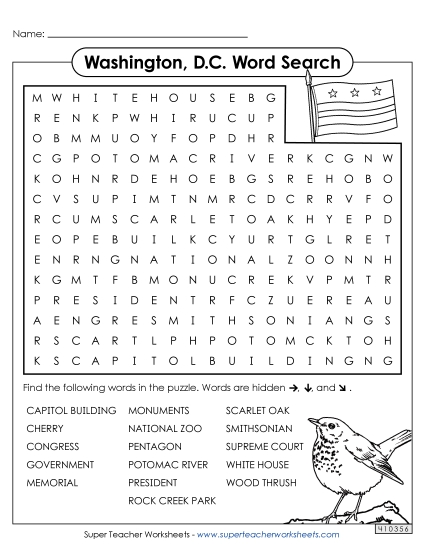 Puzzles - Washington, D.C. Word Search