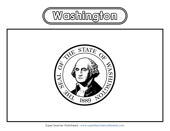Flags & Seals - Washington Flag Coloring Page