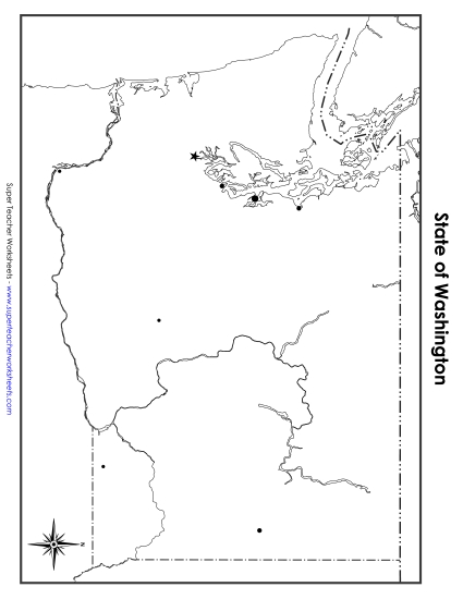 Maps - Washington Map (Blank Cities) Maps - Washington Map (Blank Cities)