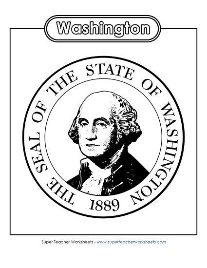 Flags & Seals - Washington State Seal (Black & White)
