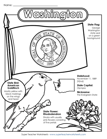 Symbols - Washington State Symbols Coloring Page