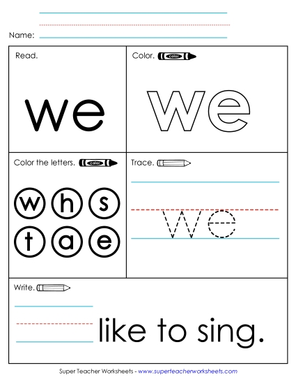 Individual Sight Words - We (Sight Word)