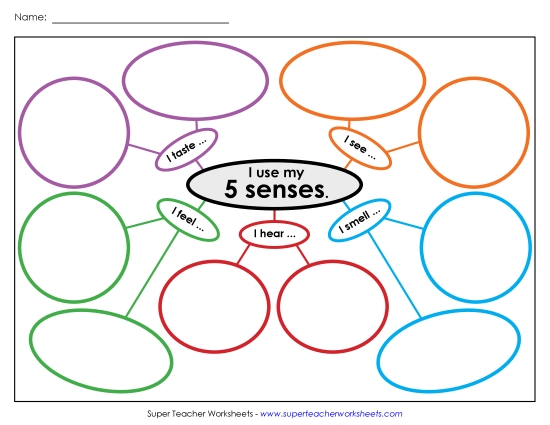 Graphic Organizers - Web #2: Five Senses Graphic Organizers - Web #2: Five Senses