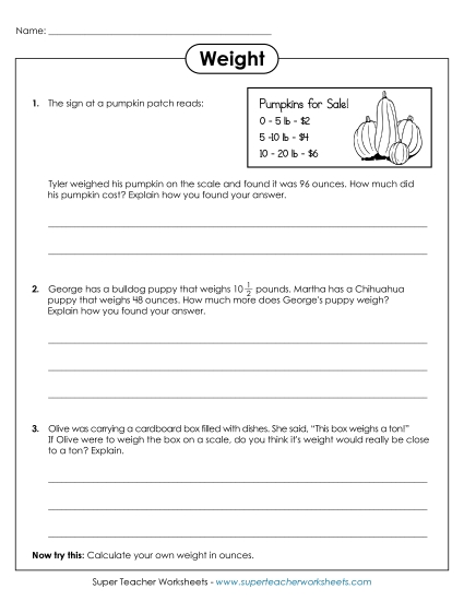 Worksheets - Weight Questions (Harder) Worksheets - Weight Questions (Harder)