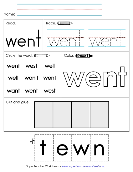 Individual Sight Words - Went (Sight Word) Individual Sight Words - Went (Sight Word)