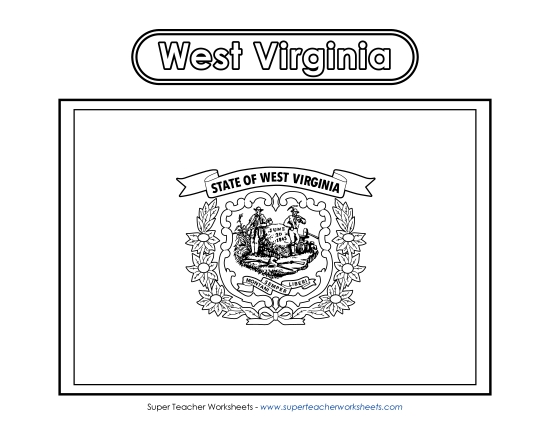 Flags & Seals - West Virginia Flag Coloring Page Flags & Seals - West Virginia Flag Coloring Page