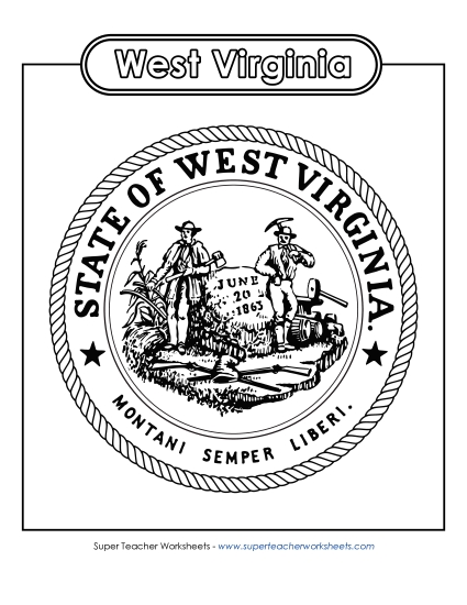 Flags & Seals - West Virginia State Seal (Black & White)