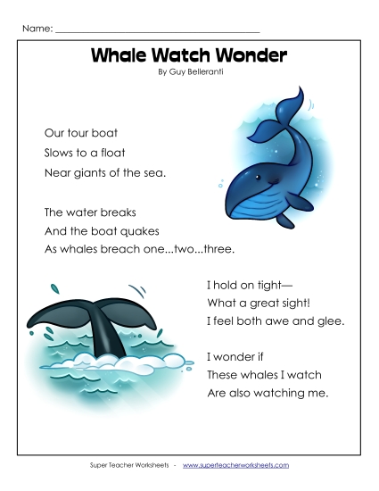 Poems - Whale Watch Wonder (Poem) Poems - Whale Watch Wonder (Poem)