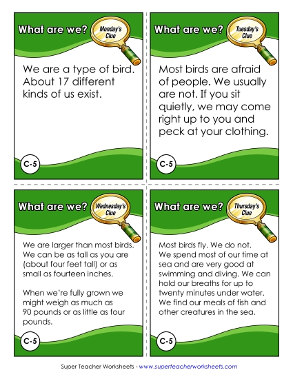 Challenge Puzzles - What Are We? Challenge (Penguins) Challenge Puzzles - What Are We? Challenge (Penguins)