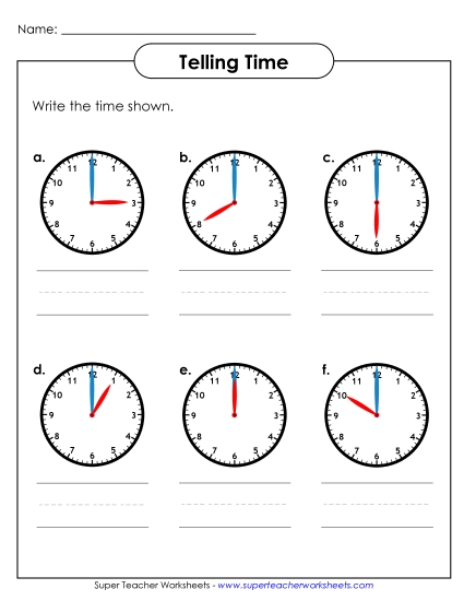 Worksheets - What Time Is It? Worksheets - What Time Is It?