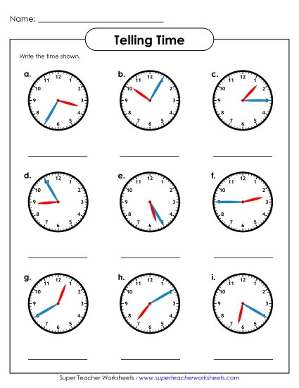 Reading Clocks: Nearest 5 Minutes - What Time Is It? Reading Clocks: Nearest 5 Minutes - What Time Is It?