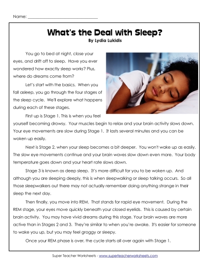 Nonfiction Articles - What's the Deal with Sleep? 