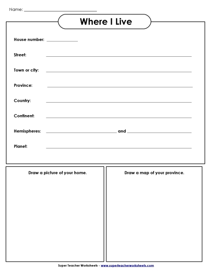 Reports, Games, & Worksheets - Where I Live