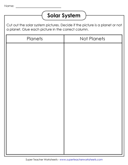 Worksheets (Level: Basic) - Which Objects Are Planets?
