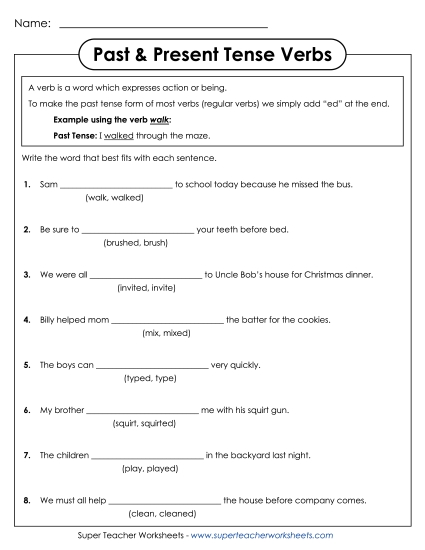 Verb Tenses - Which verb is correct? Verb Tenses - Which verb is correct?