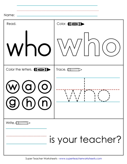 Individual Sight Words - Who (Sight Word) Individual Sight Words - Who (Sight Word)
