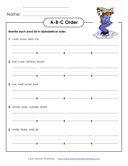 Basic ABC Order (First Letter Only) - Winter ABC Order (Basic) Basic ABC Order (First Letter Only) - Winter ABC Order (Basic)