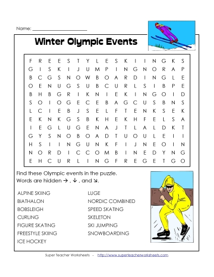 Intermediate (Grades 3-6) - Winter Olympics
