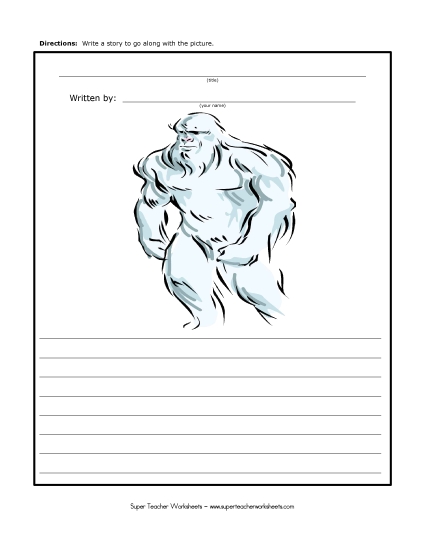 Winter Writing - Winter Snow Monster (Color) Winter Writing - Winter Snow Monster (Color)