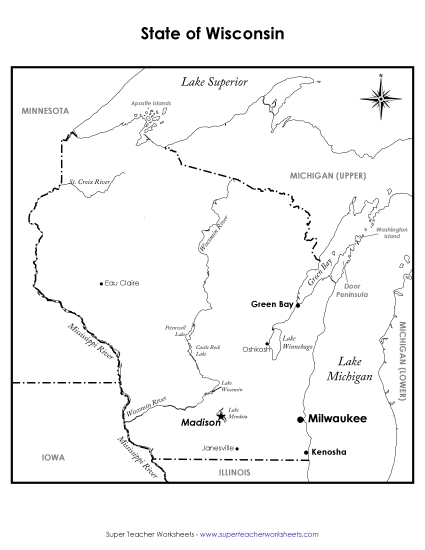 Maps - Wisconsin Map (Labeled) Maps - Wisconsin Map (Labeled)