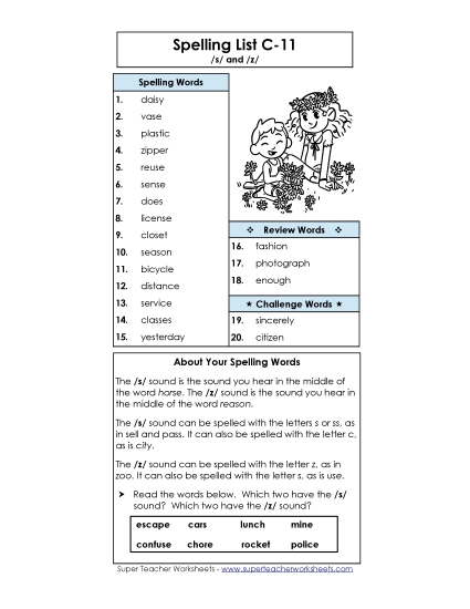 Spelling List - Word List C-11