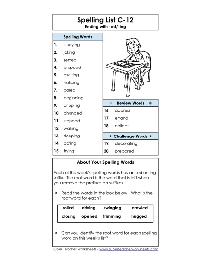 Spelling List - Word List C-12