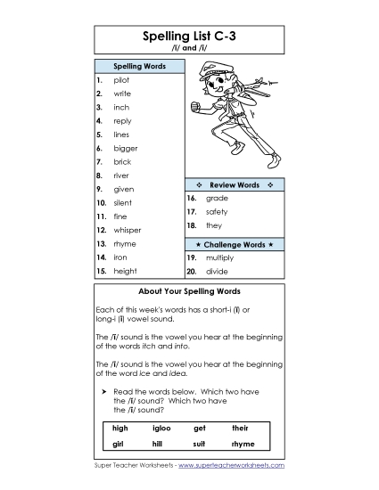 Spelling List - Word List C-3 Spelling List - Word List C-3