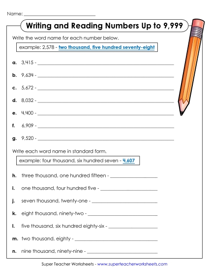 Place Value - Word Name (Thousands)