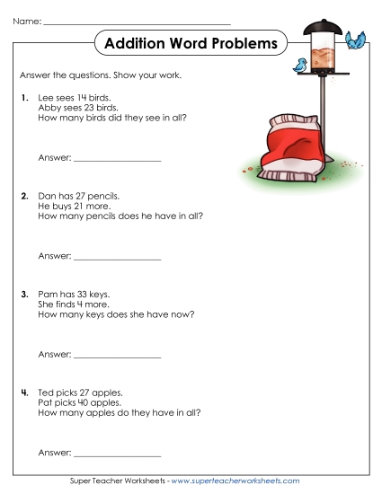 Addition (No Borrowing) - Word Problems: 2-Digit Addition (No Regrouping) Addition (No Borrowing) - Word Problems: 2-Digit Addition (No Regrouping)