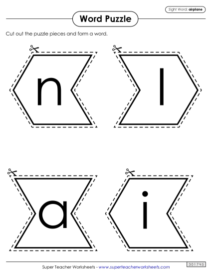 Word Puzzle: Airplane Word Puzzle: Airplane
