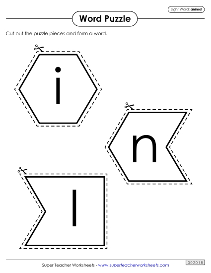 Word Puzzle: Animal Word Puzzle: Animal