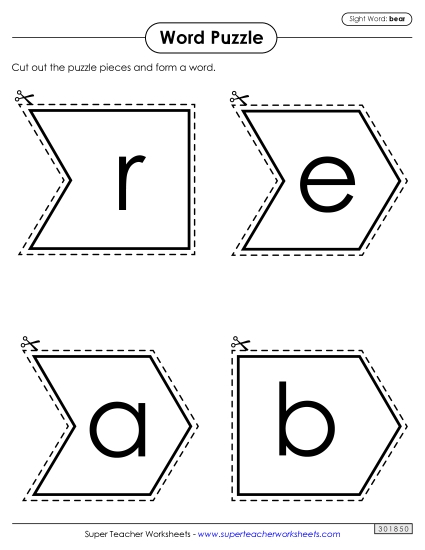 Word Puzzle: Bear Word Puzzle: Bear