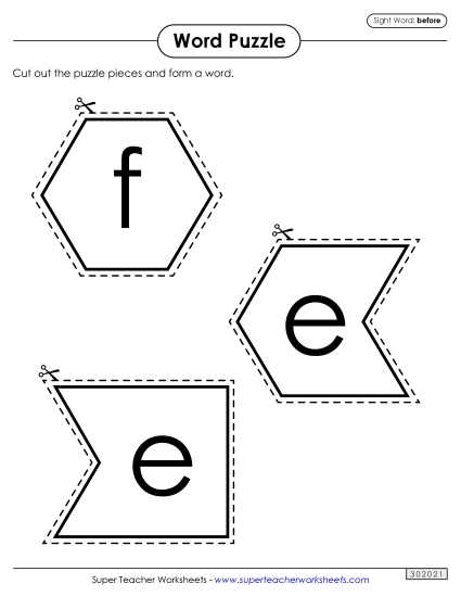 Word Puzzle: Before Word Puzzle: Before