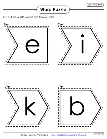 Word Puzzle: Bike Word Puzzle: Bike