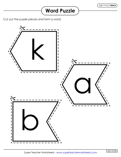 Word Puzzle: Black Word Puzzle: Black