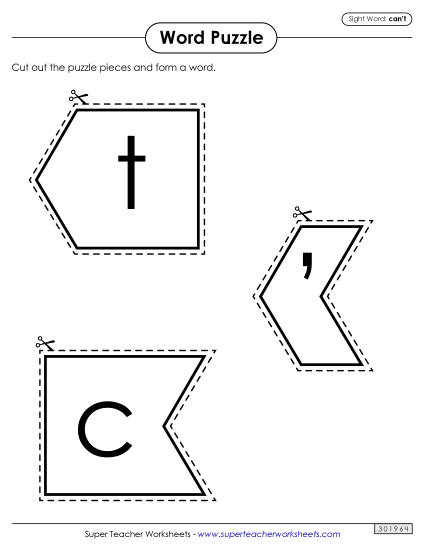 Word Puzzle: Can't Word Puzzle: Can't
