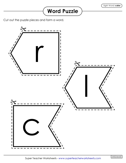 Word Puzzle: Color Word Puzzle: Color