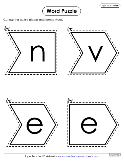 Word Puzzle: Even Word Puzzle: Even