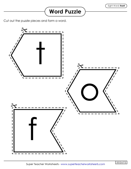 Word Puzzle: Front Word Puzzle: Front